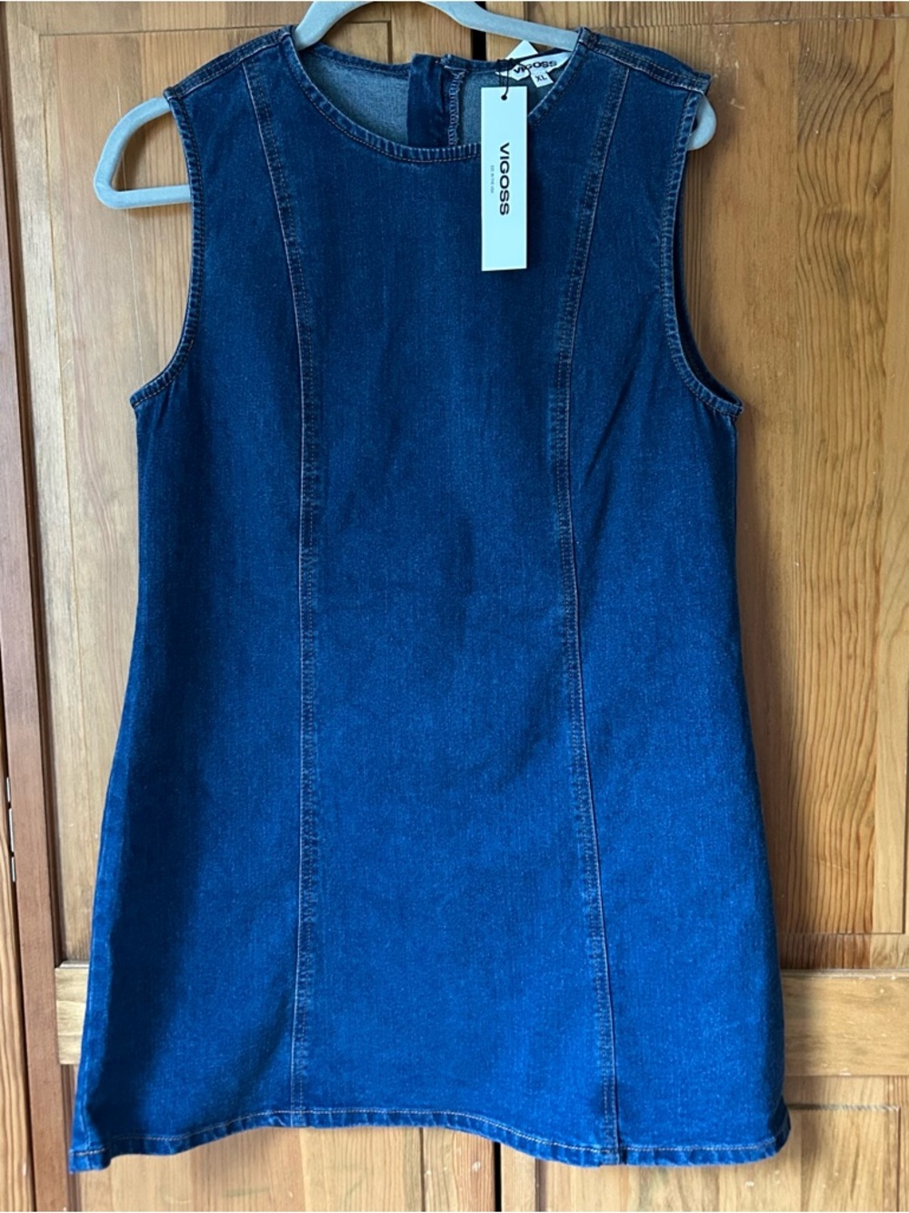 Vigoss Dark Blue Denim Sleeveless Shift Dress